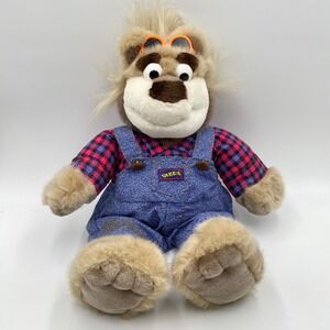 Vintage 1997 Tyco Real Talkin Bubba Plush Lion Overalls Plaid Shirt *Not Tested*